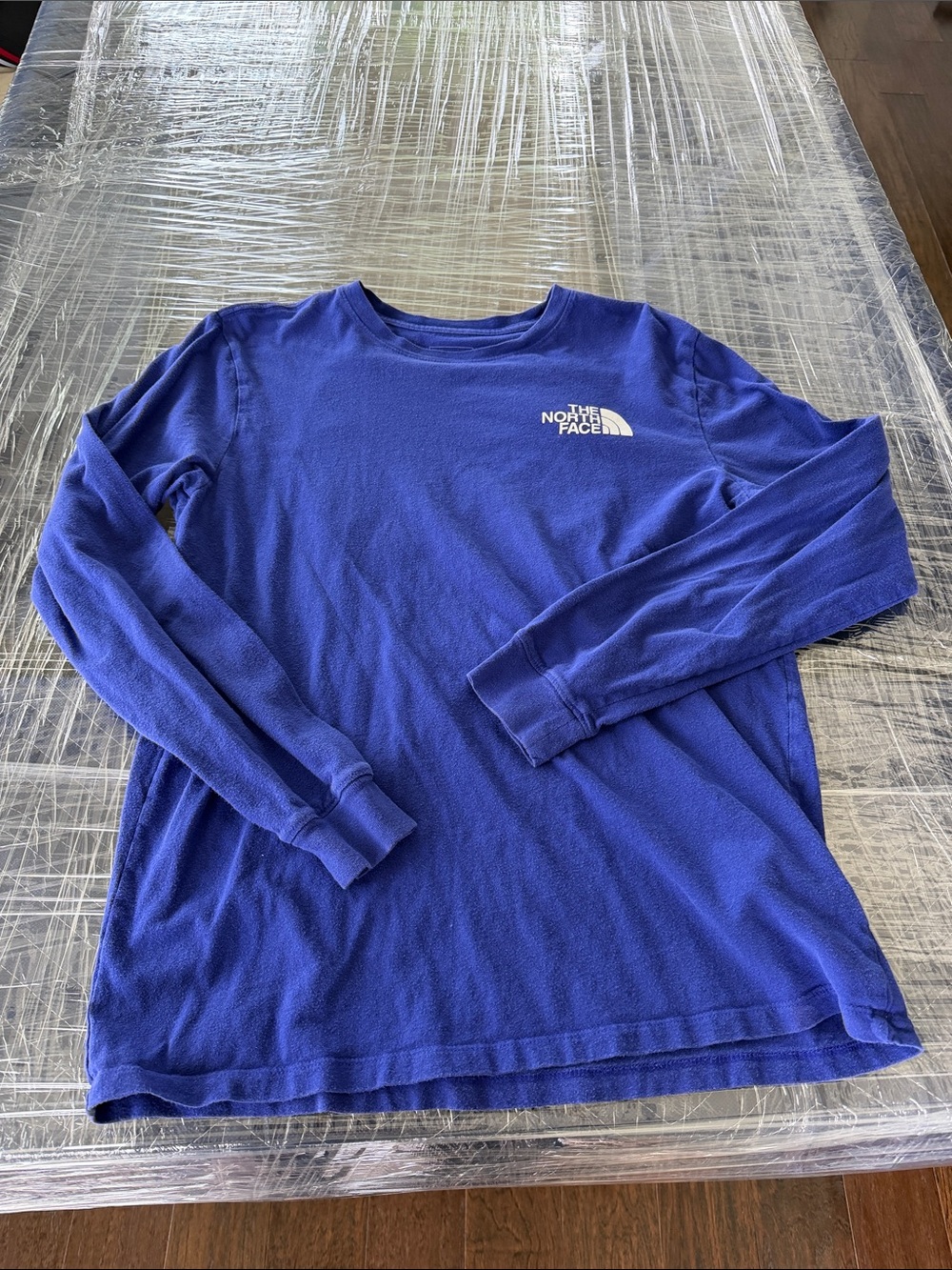 The North Face Blue Long Sleeve Logo Tee